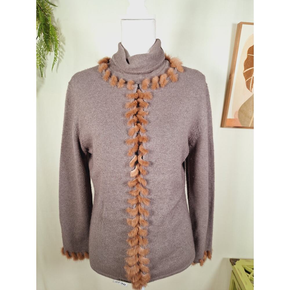 DD Collection Women's 2 Piece Wool/Cashmere Cardigan Sweater + Sleeveless